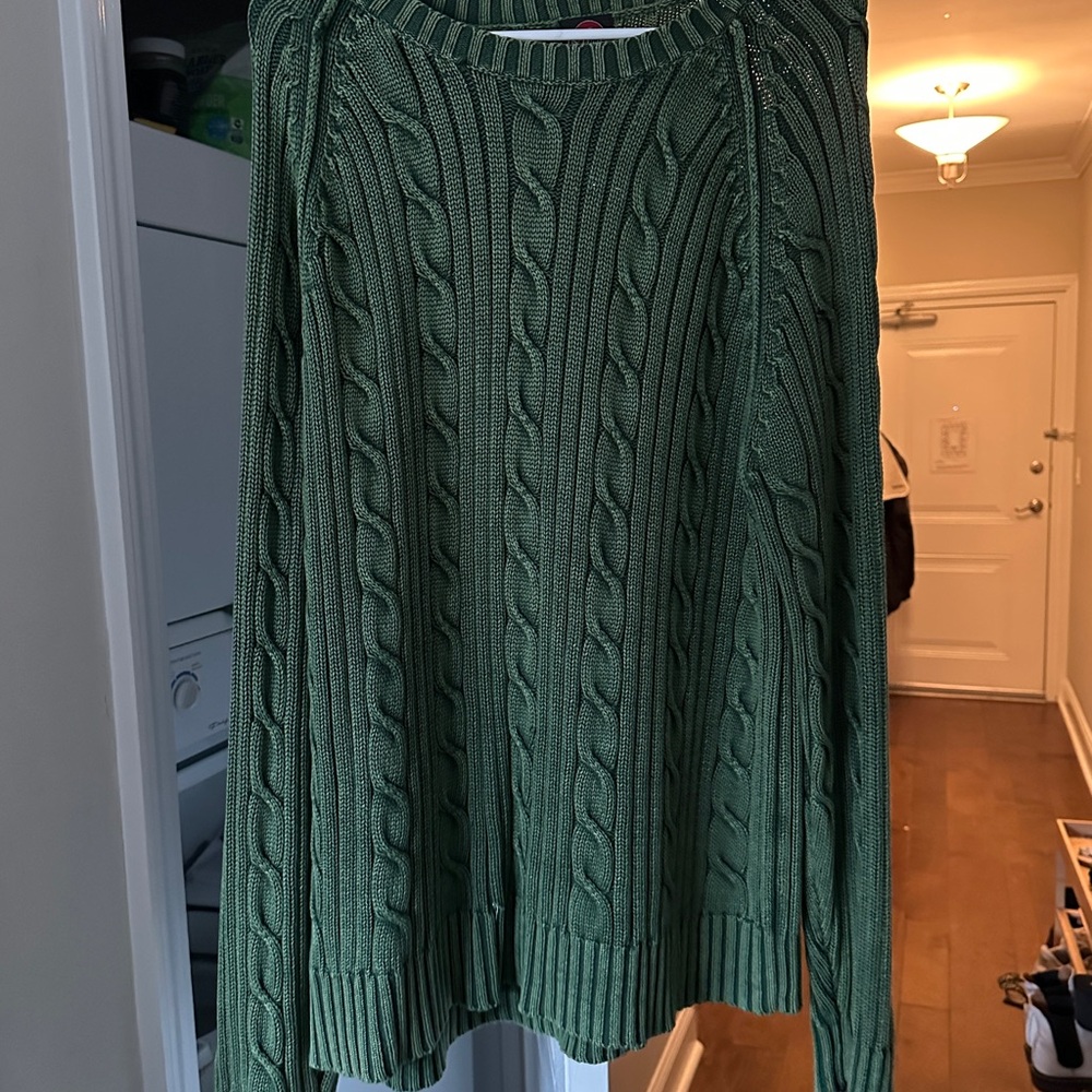 Green Cable Knit Sweater